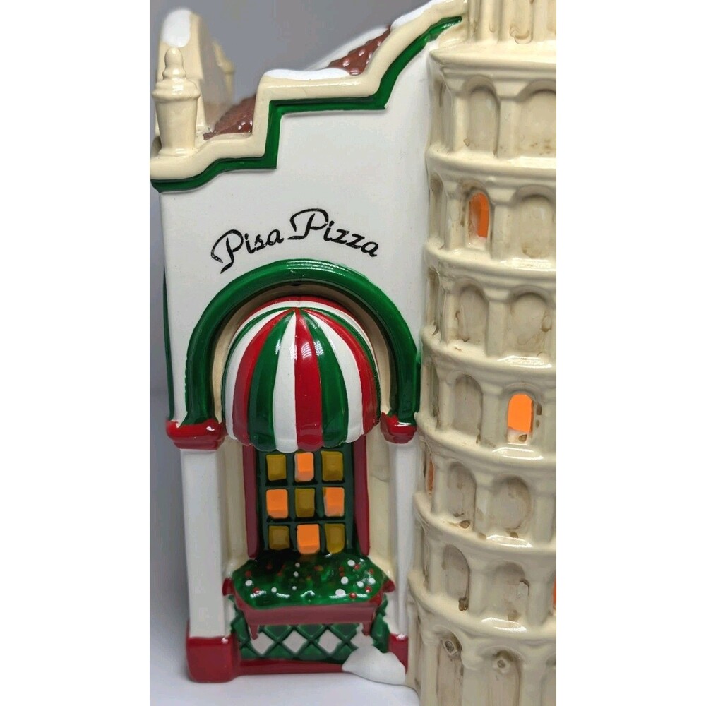Department 56 Snow Village Pisa Pizza Lighted Building #54851 Vintage 1995 MINT - Picture 5 of 12
